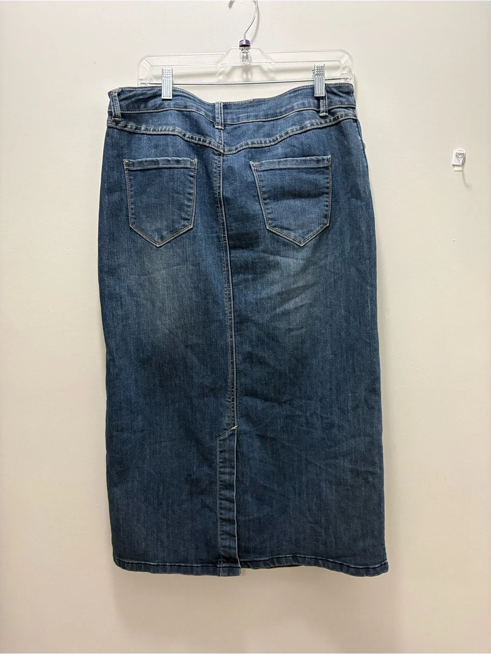 Christopher & Banks Dark Blue Denim Midi Skirt